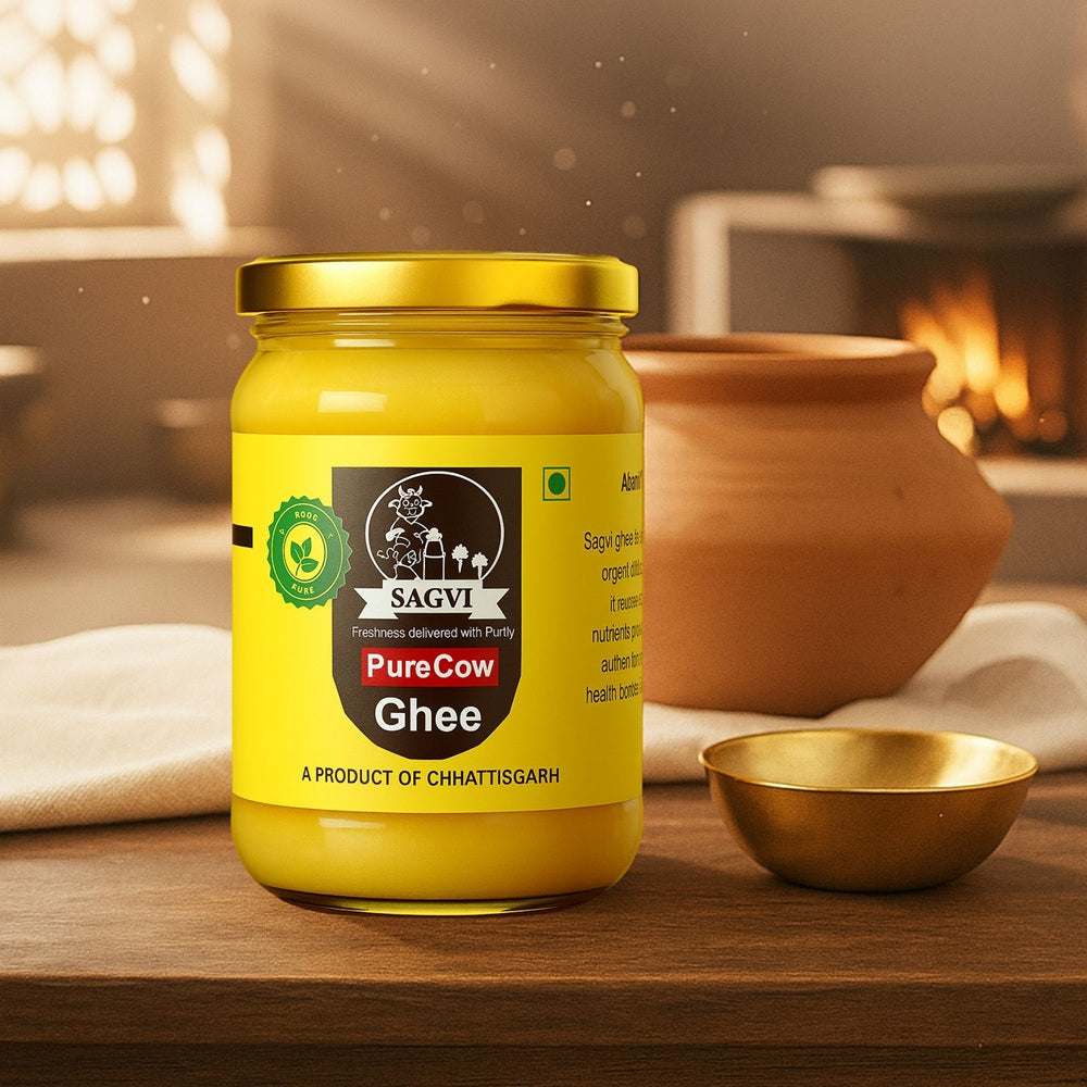 Sagvi Bilona Ghee – 100% Nutrition, Pure Cow Milk - 5 Litre