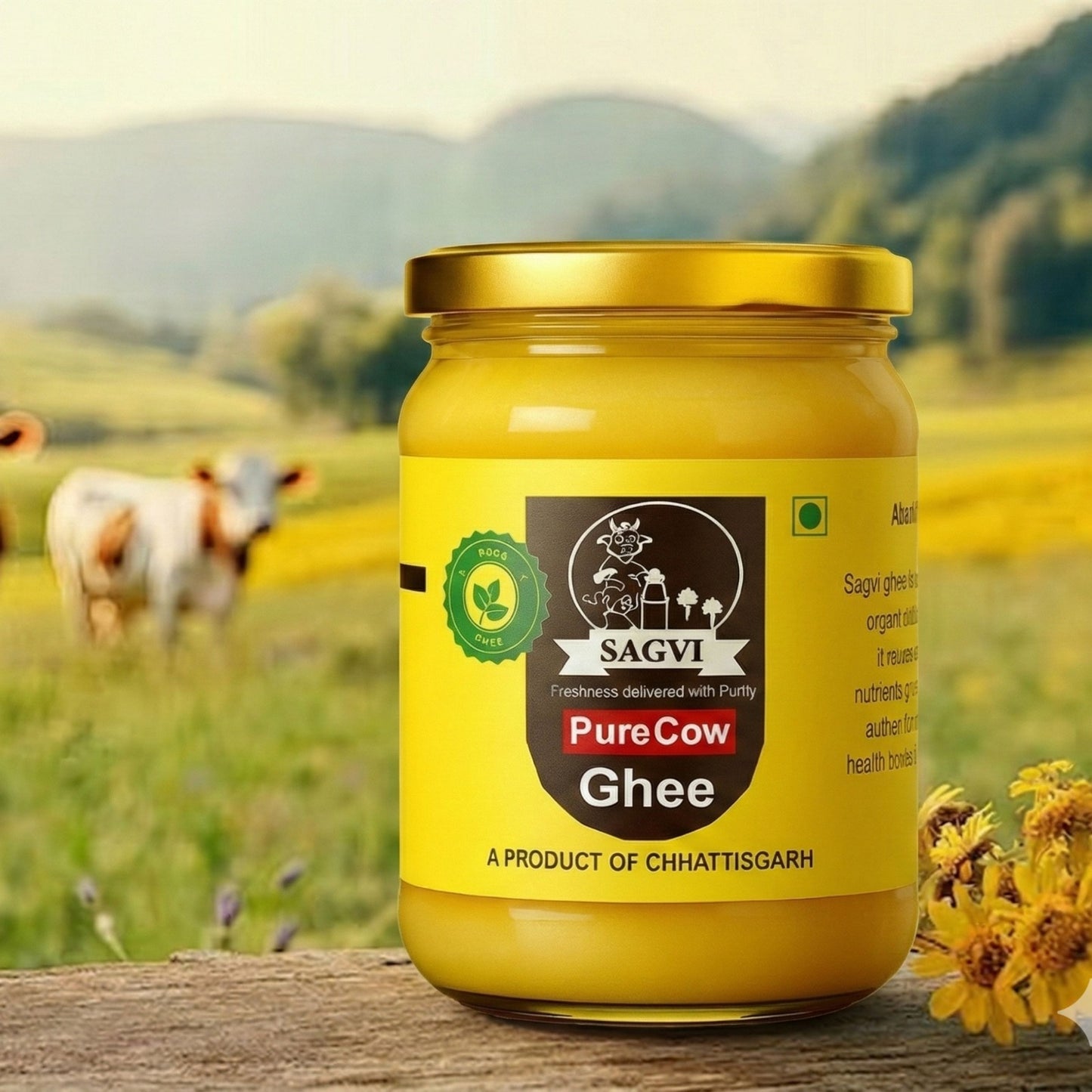 Sagvi Bilona Ghee – 100% Nutrition, Pure Cow Milk - 5 Litre